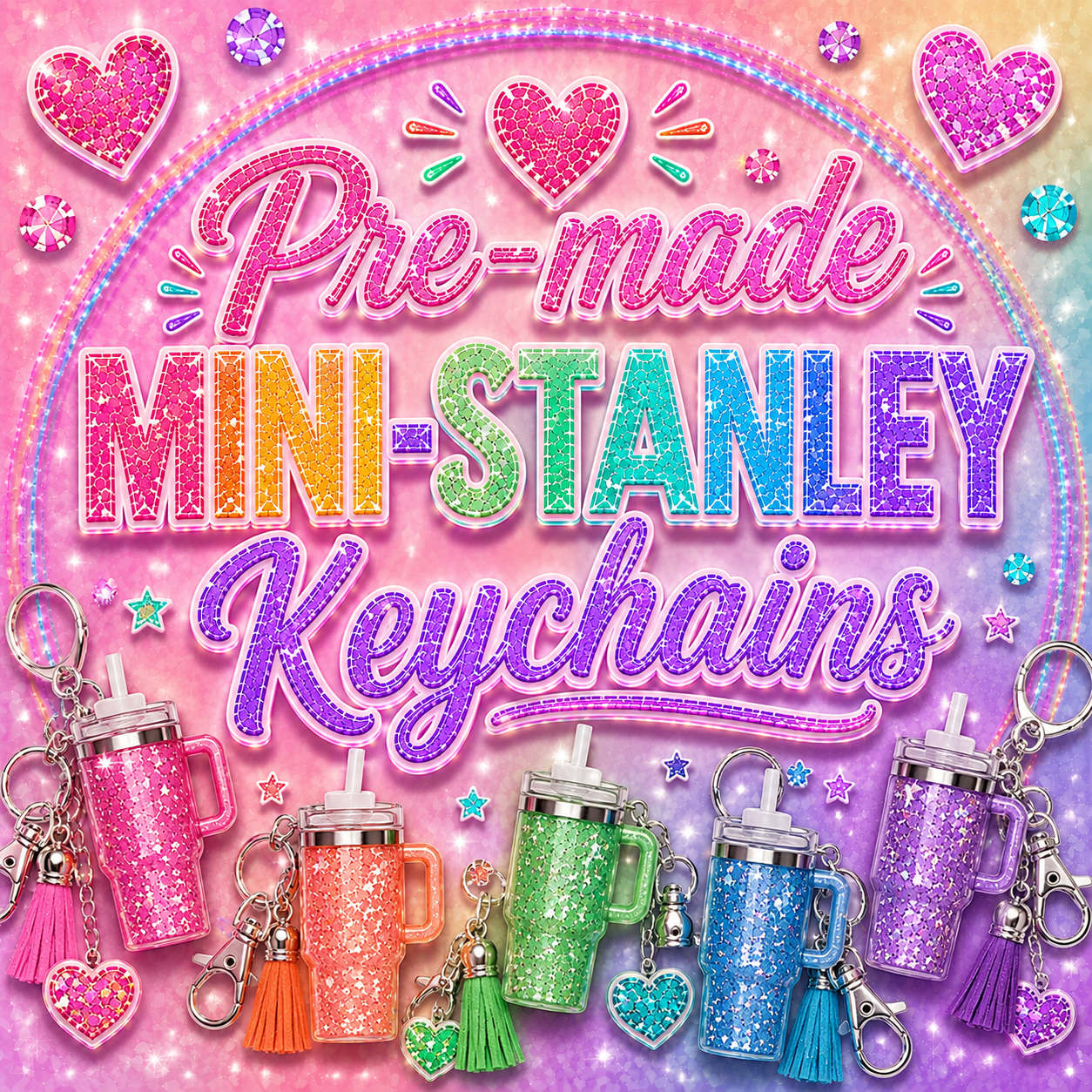 Pre-Wrapped Mini Stanley Keychains💖