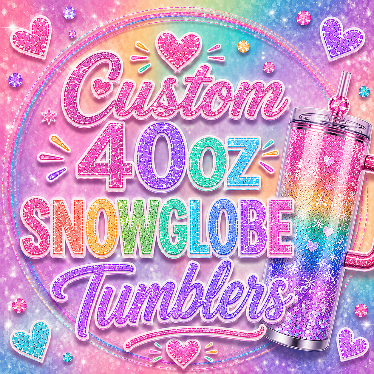 Custom 40oz Snowglobe Tumblers