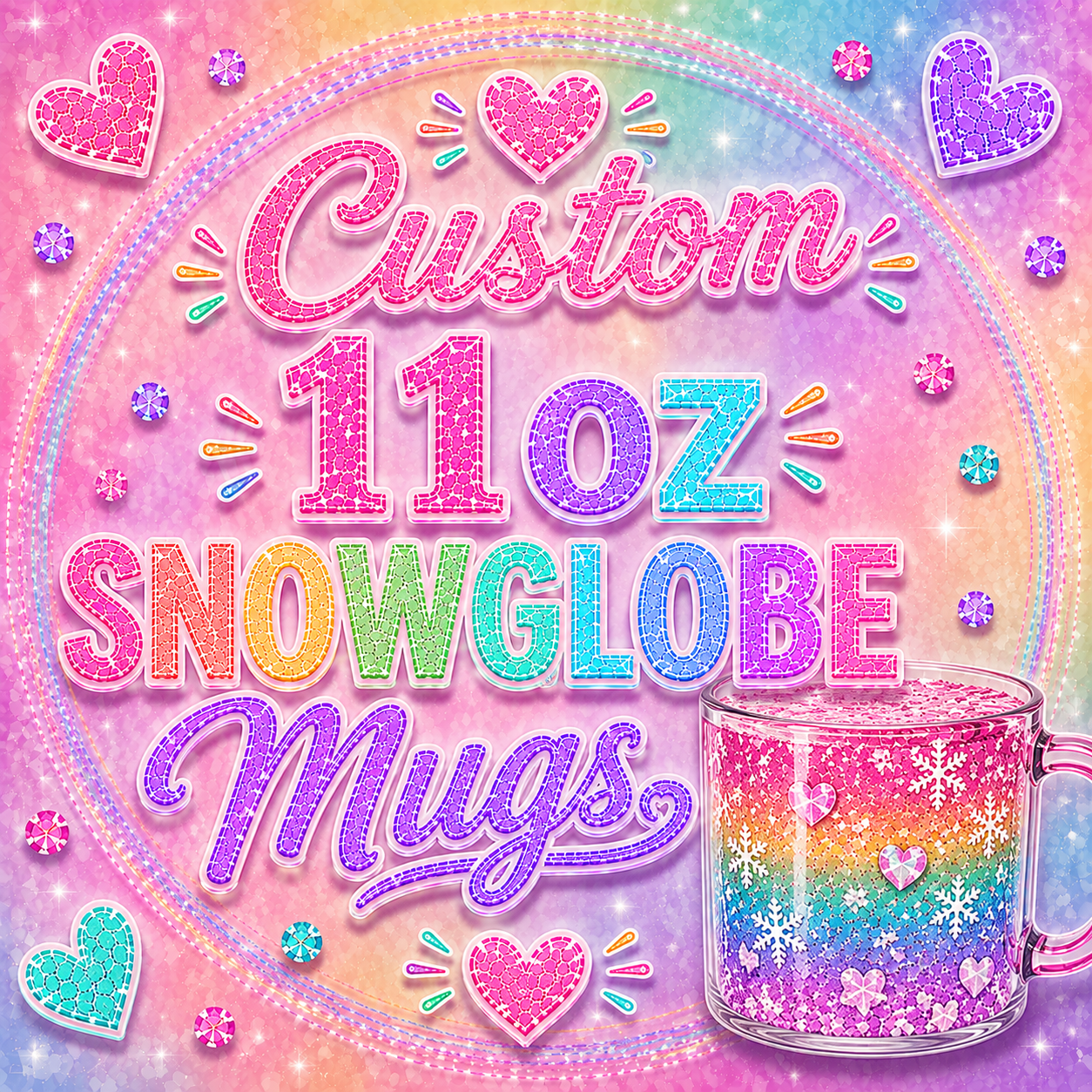 Custom 11oz Snowglobe Mugs