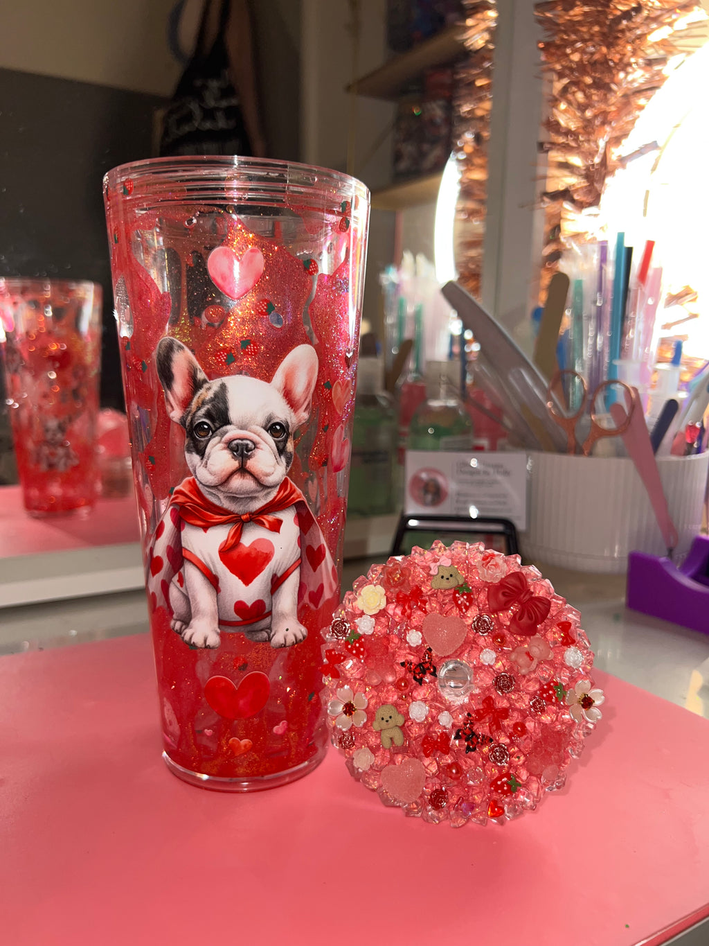 Custom 24oz snowglobe tumblers✨💖